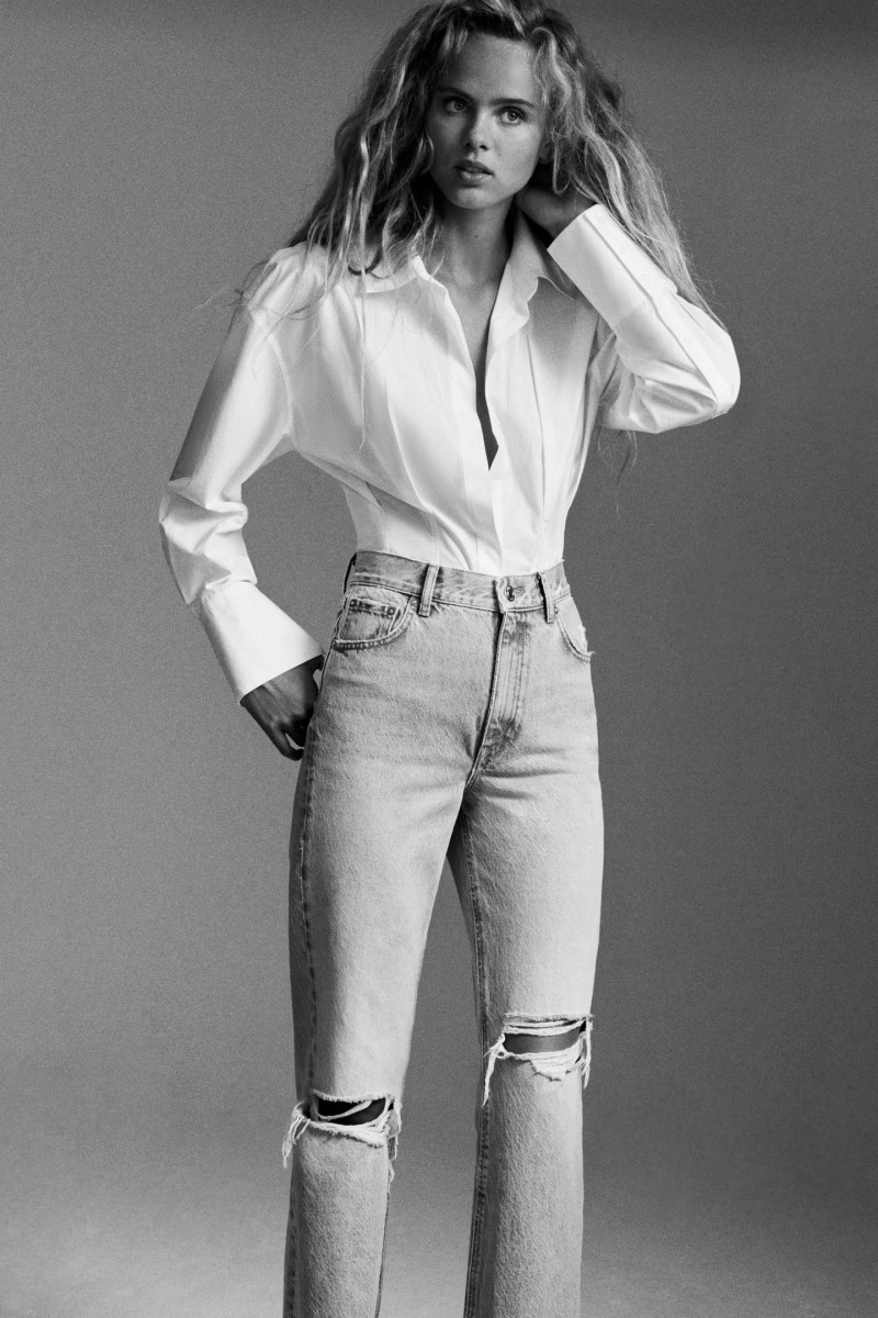 Olivia Vinten featured in  the Zara Denim Capsule lookbook for Pre-Fall 2020