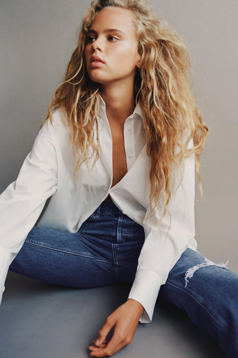 Olivia Vinten featured in  the Zara Denim Capsule lookbook for Pre-Fall 2020