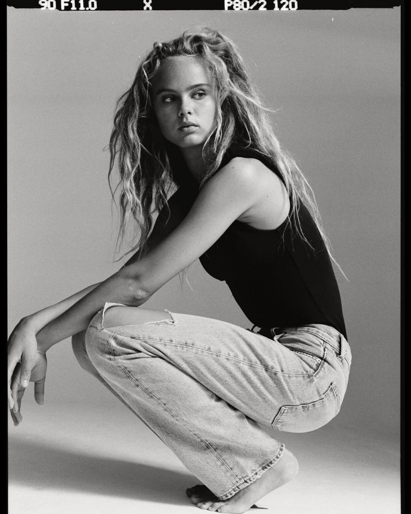 Olivia Vinten featured in  the Zara Denim Capsule lookbook for Pre-Fall 2020