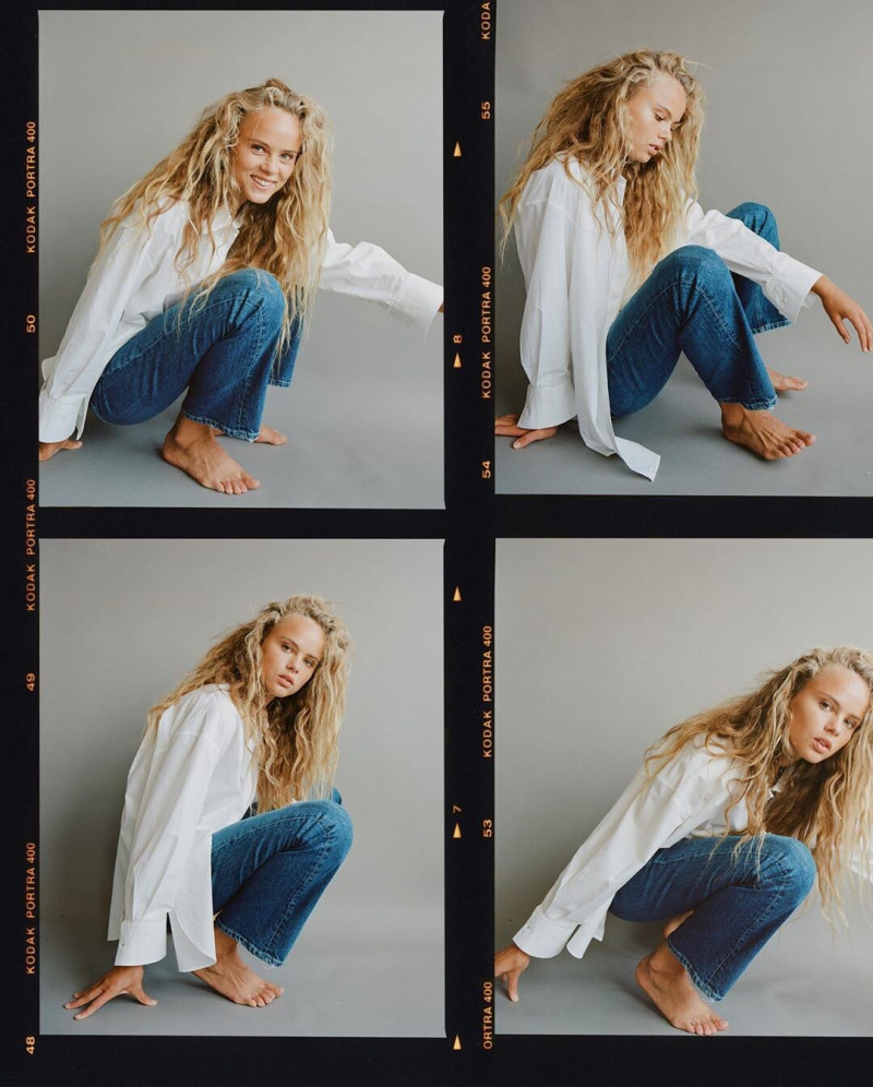 Olivia Vinten featured in  the Zara Denim Capsule lookbook for Pre-Fall 2020