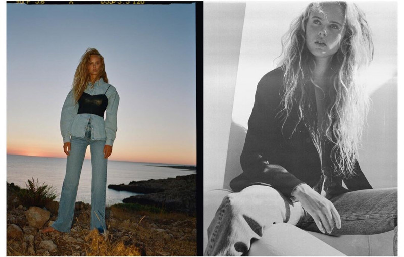 Olivia Vinten featured in  the Zara Denim Capsule lookbook for Pre-Fall 2020