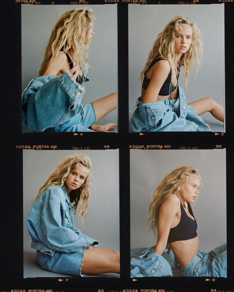 Olivia Vinten featured in  the Zara Denim Capsule lookbook for Pre-Fall 2020