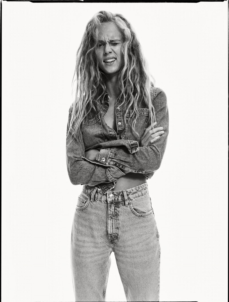 Olivia Vinten featured in  the Zara Denim Capsule lookbook for Pre-Fall 2020