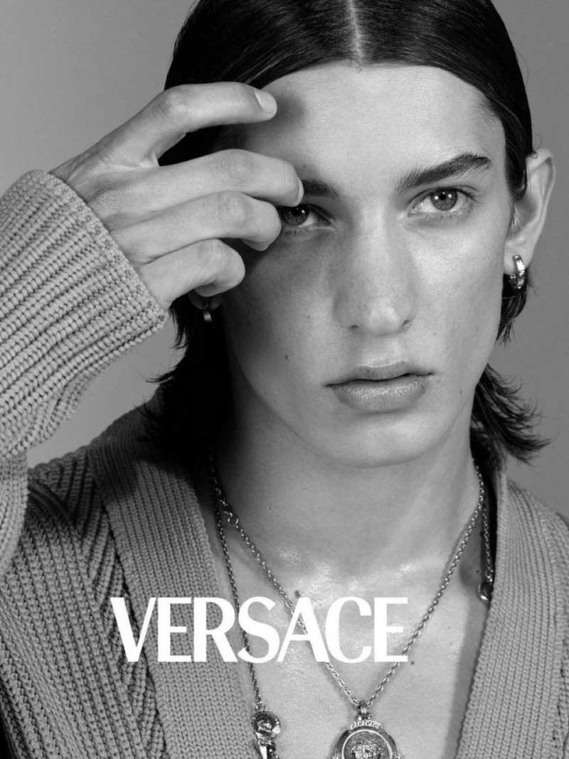 Anthony Thomason featured in  the Versace Versace S/S 2023 Men\'s Campaign advertisement for Spring/Summer 2023