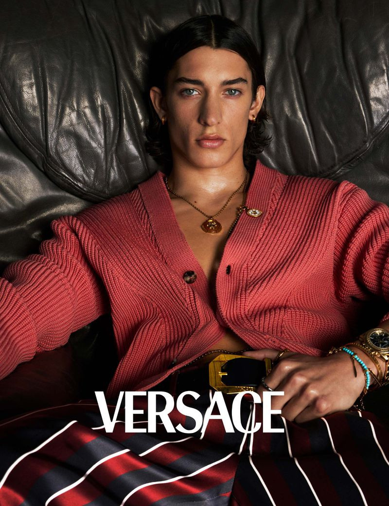 Anthony Thomason featured in  the Versace Versace S/S 2023 Men\'s Campaign advertisement for Spring/Summer 2023