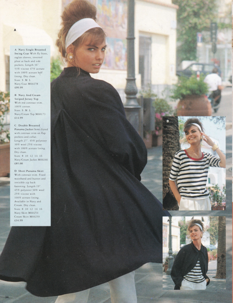 Gretha Cavazzoni featured in  the Next catalogue for Spring/Summer 1991