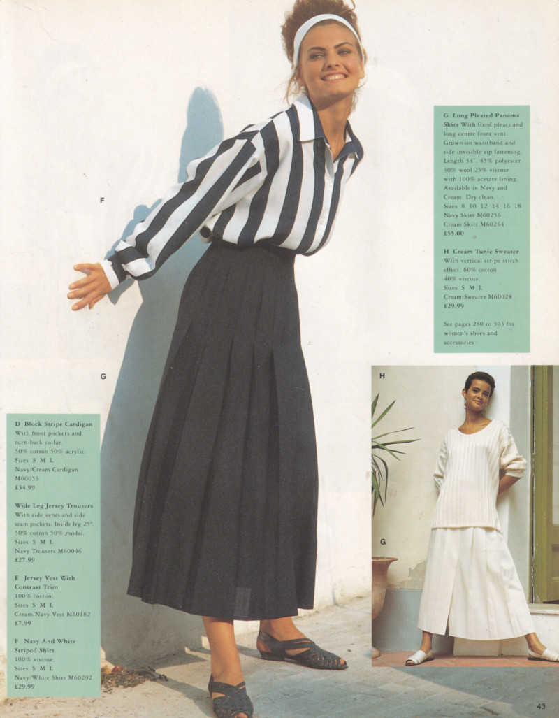 Gretha Cavazzoni featured in  the Next catalogue for Spring/Summer 1991