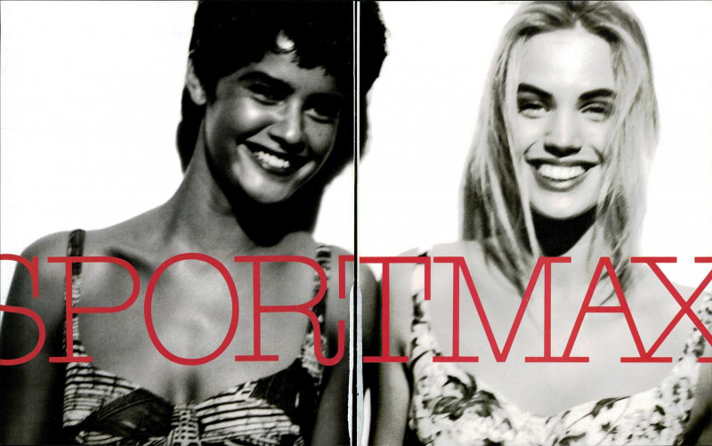 Nadege du Bospertus featured in  the Sportmax advertisement for Spring/Summer 1990