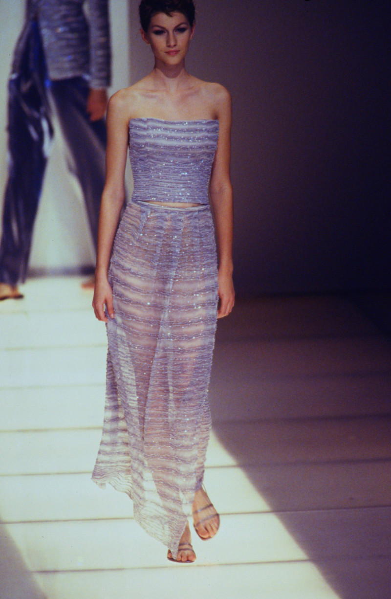 Gisele Bundchen featured in  the Giorgio Armani fashion show for Spring/Summer 1997