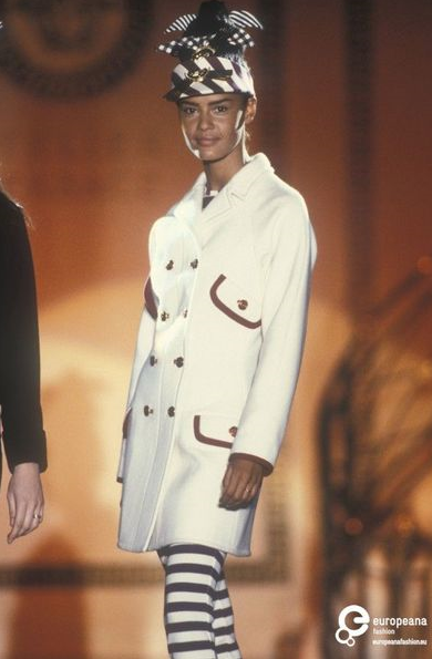 Nadege du Bospertus featured in  the Atelier Versace fashion show for Spring/Summer 1993