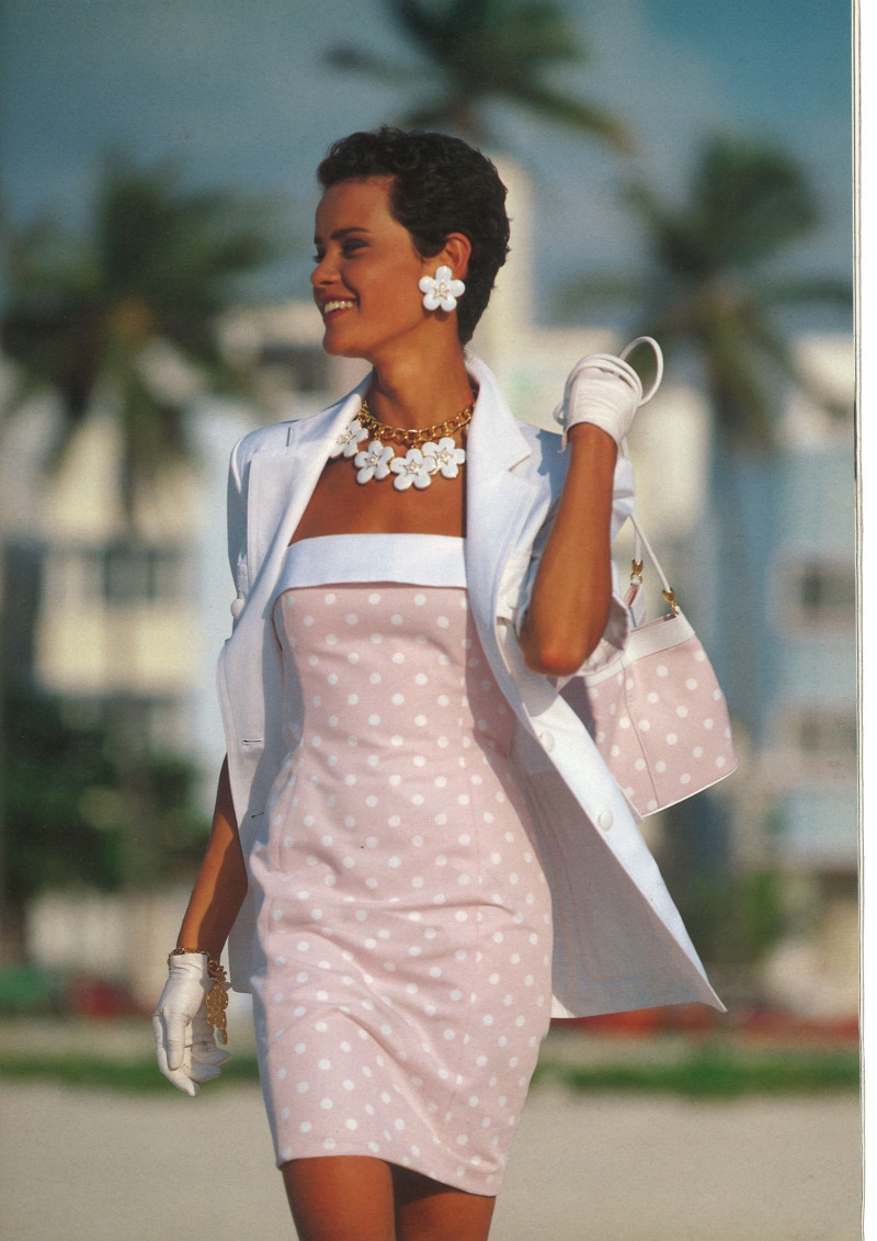 Nadege du Bospertus featured in  the Escada advertisement for Spring/Summer 1992