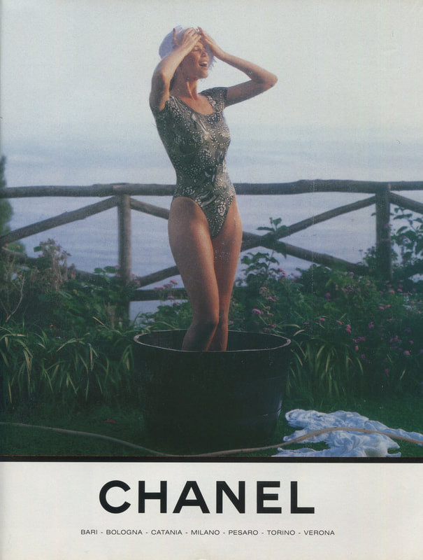 Claudia Schiffer featured in  the Chanel advertisement for Spring/Summer 1993