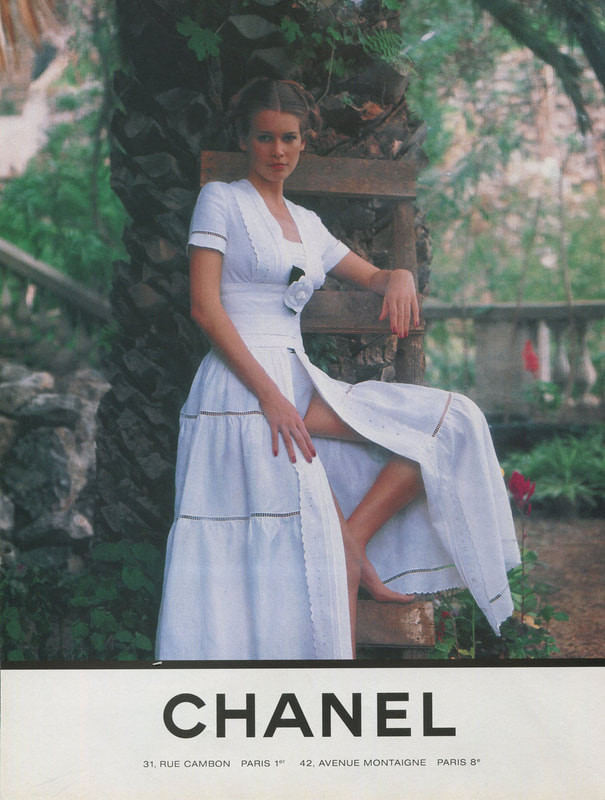 Claudia Schiffer featured in  the Chanel advertisement for Spring/Summer 1993