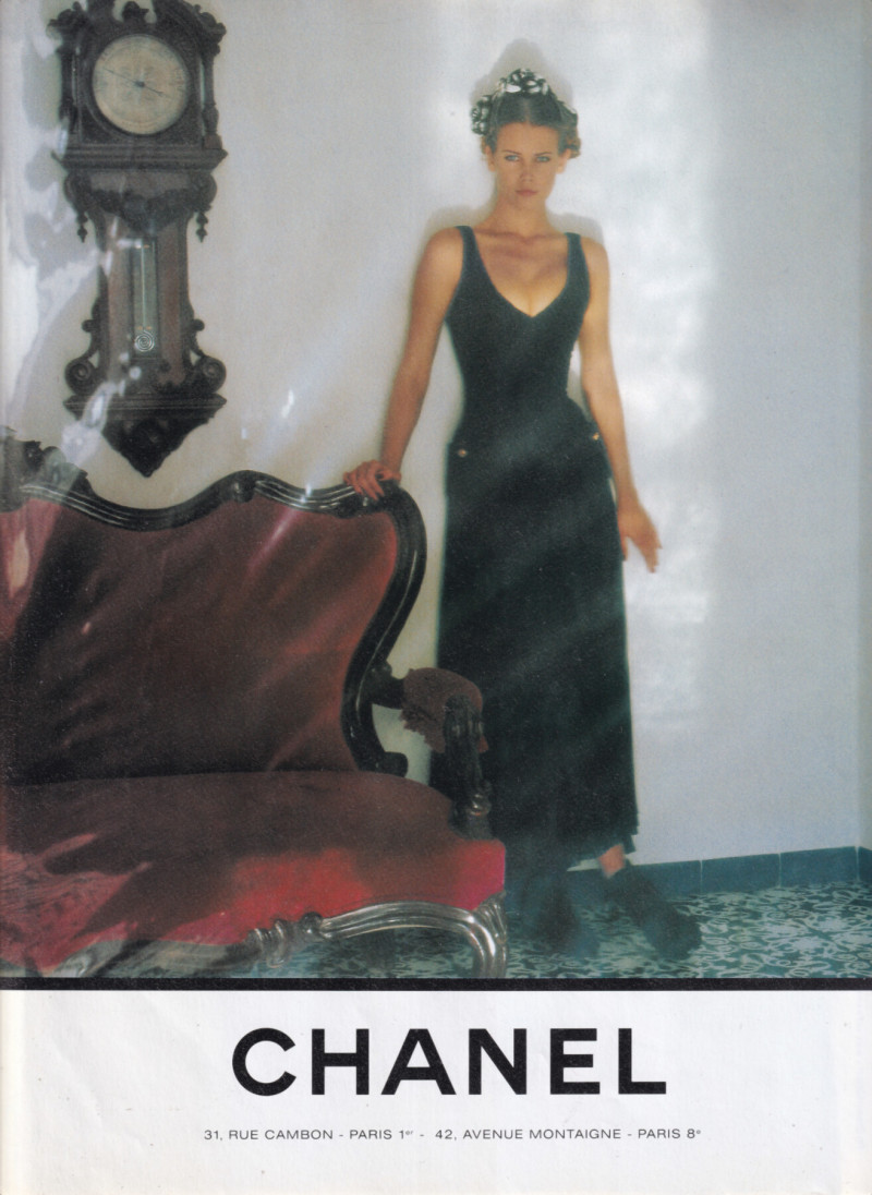 Claudia Schiffer featured in  the Chanel advertisement for Spring/Summer 1993