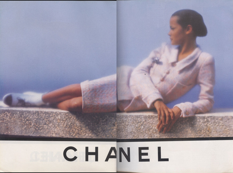 Nadege du Bospertus featured in  the Chanel advertisement for Spring/Summer 1993