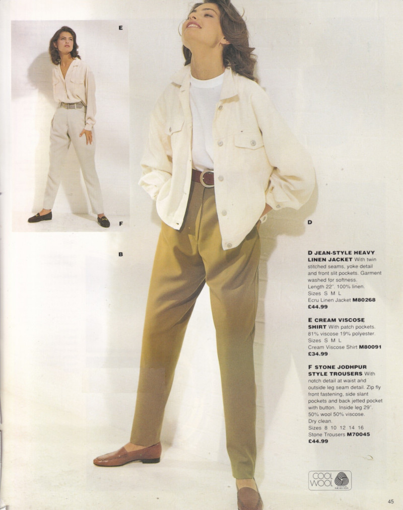 Gretha Cavazzoni featured in  the Next catalogue for Spring/Summer 1992