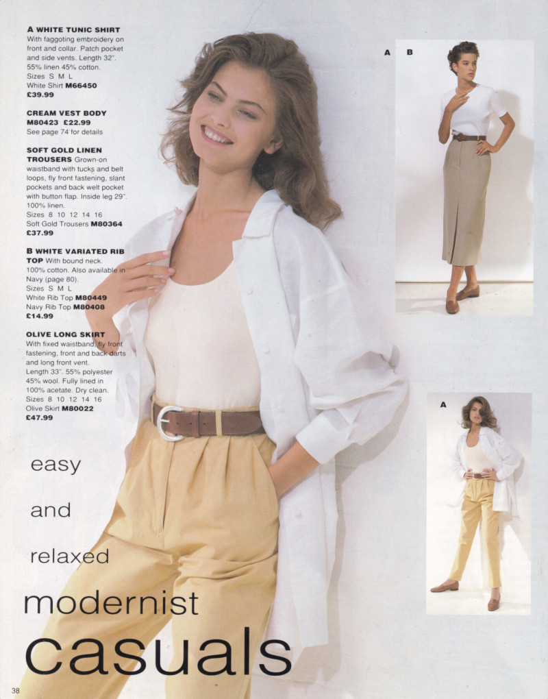 Gretha Cavazzoni featured in  the Next catalogue for Spring/Summer 1992