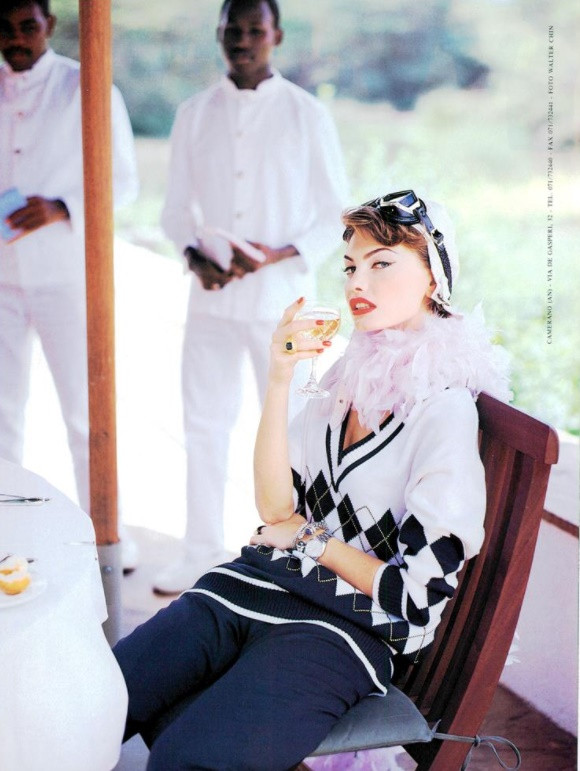 Gretha Cavazzoni featured in  the Giorgio Grati advertisement for Autumn/Winter 1995