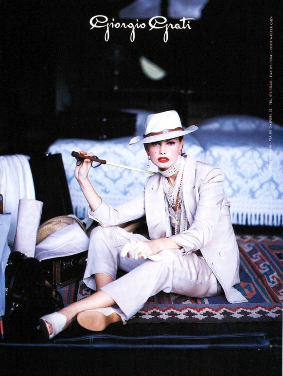 Gretha Cavazzoni featured in  the Giorgio Grati advertisement for Autumn/Winter 1995