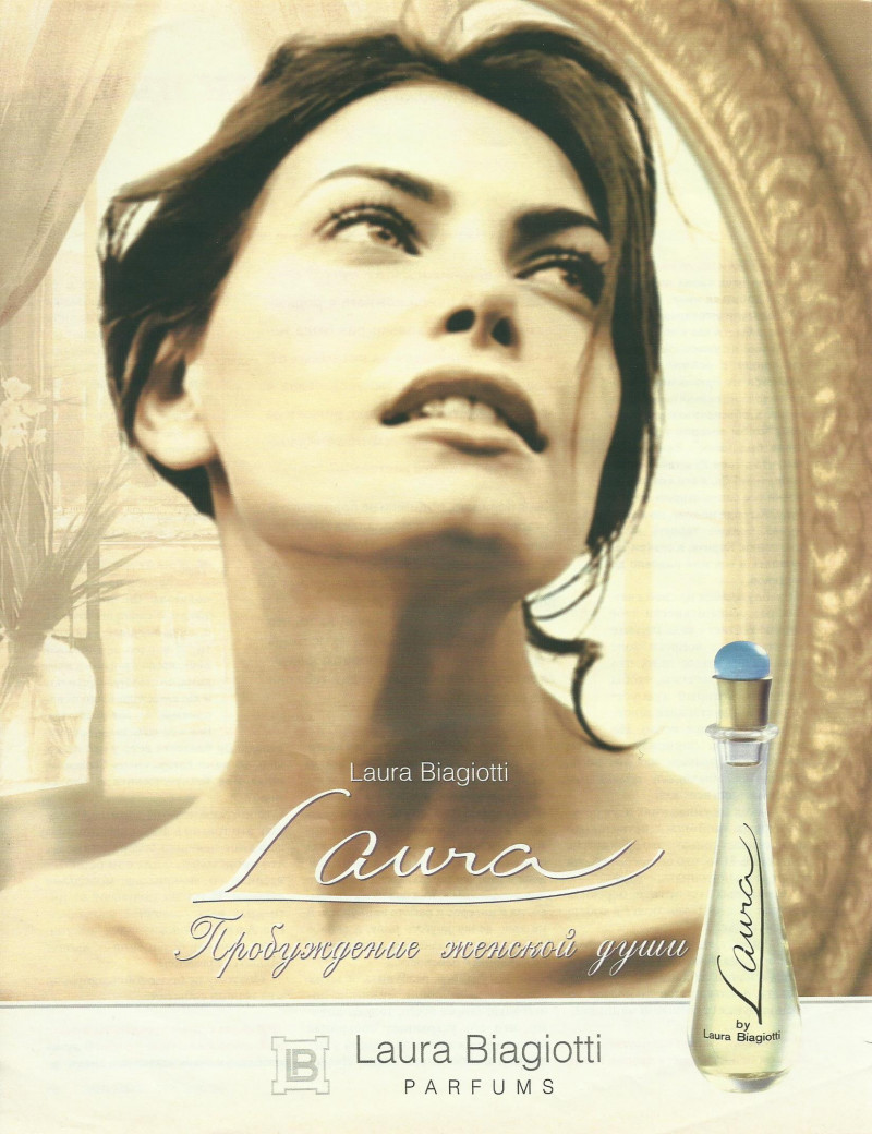 Gretha Cavazzoni featured in  the Laura Biagiotti Laura Fragrance advertisement for Autumn/Winter 1997