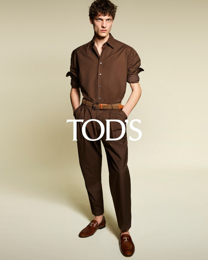 Valentin Caron featured in  the Tod\'s advertisement for Pre-Spring 2023