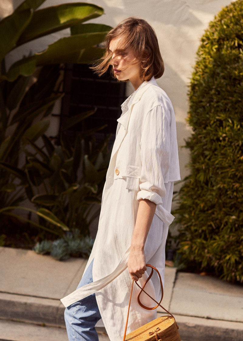 Mali Koopman featured in  the Mango Linen Capsule lookbook for Spring/Summer 2018