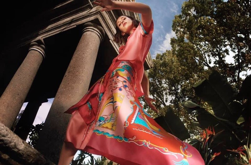 Mali Koopman featured in  the Pucci advertisement for Spring/Summer 2019