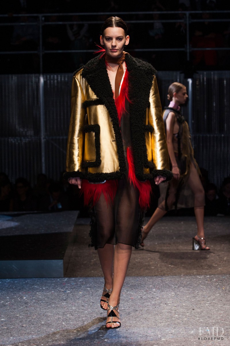 Amanda Murphy featured in  the Prada fashion show for Autumn/Winter 2014