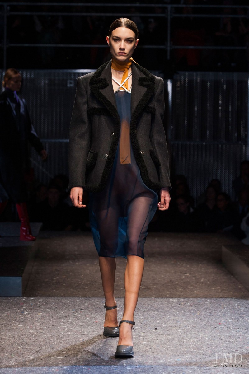 Ronja Furrer featured in  the Prada fashion show for Autumn/Winter 2014