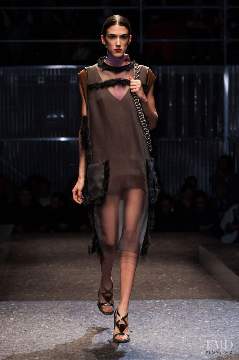 Ana Buljevic featured in  the Prada fashion show for Autumn/Winter 2014