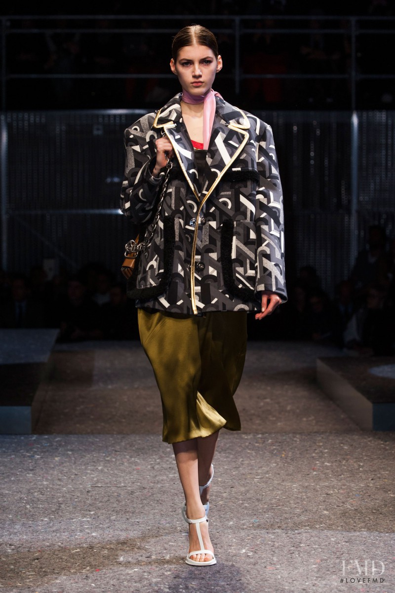 Valery Kaufman featured in  the Prada fashion show for Autumn/Winter 2014
