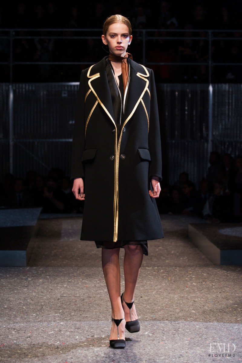 Jitte Oerlemans featured in  the Prada fashion show for Autumn/Winter 2014