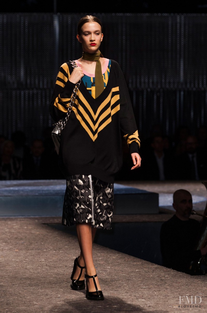 Paulina King featured in  the Prada fashion show for Autumn/Winter 2014