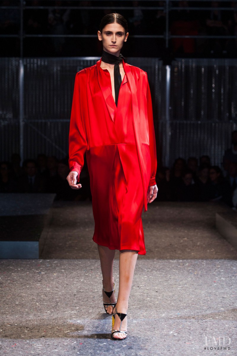 Daiane Conterato featured in  the Prada fashion show for Autumn/Winter 2014