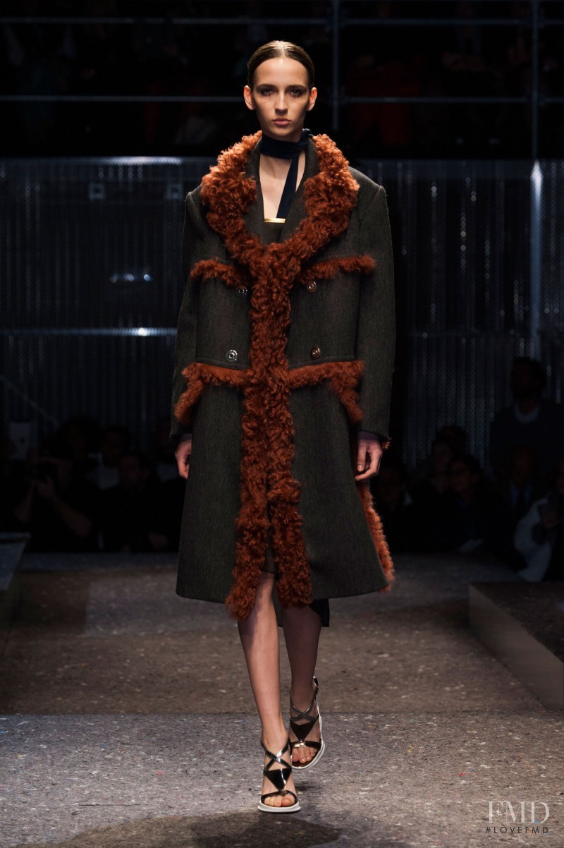 Waleska Gorczevski featured in  the Prada fashion show for Autumn/Winter 2014