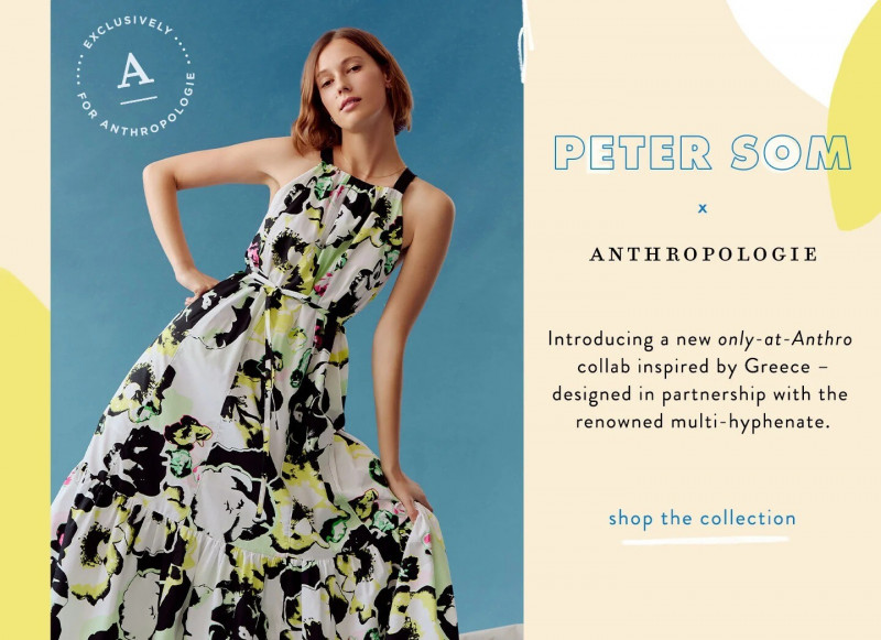 Mali Koopman featured in  the Peter Som x Anthropologie lookbook for Spring/Summer 2021