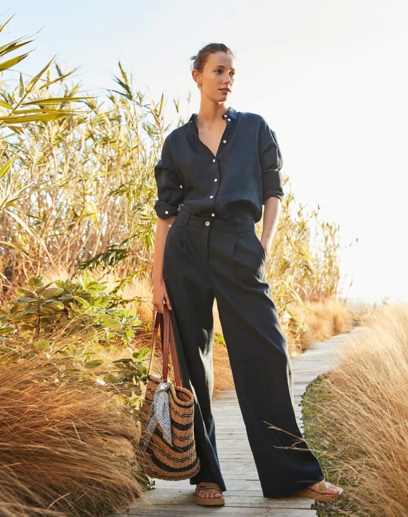Mali Koopman featured in  the Liberty x J.Crew advertisement for Spring/Summer 2021