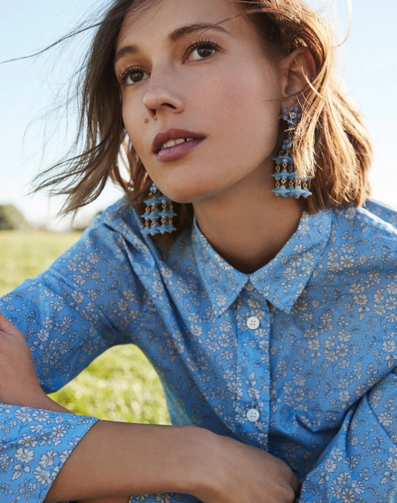 Mali Koopman featured in  the Liberty x J.Crew advertisement for Spring/Summer 2021