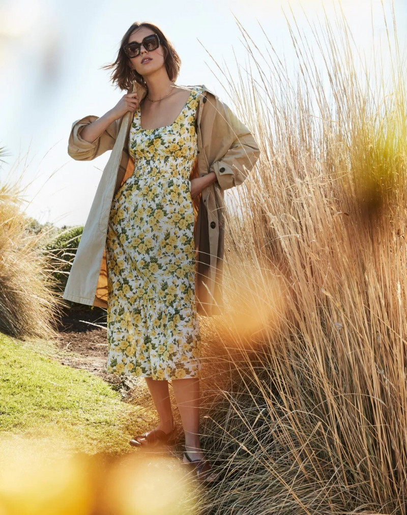 Mali Koopman featured in  the Liberty x J.Crew advertisement for Spring/Summer 2021