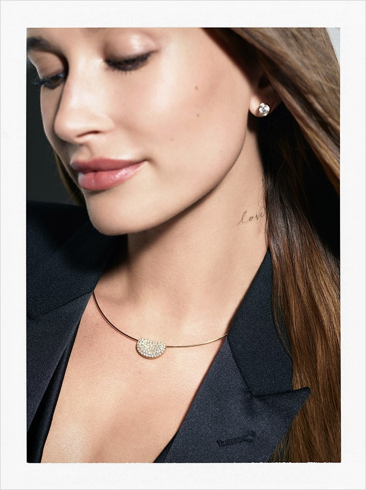 Hailey Baldwin Bieber featured in  the Tiffany & Co. x Andy Warhol advertisement for Holiday 2022