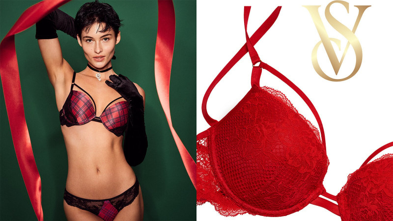 Grace Elizabeth featured in  the Victoria\'s Secret advertisement for Holiday 2022