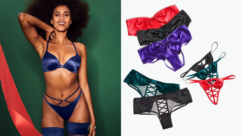 Imaan Hammam featured in  the Victoria\'s Secret advertisement for Holiday 2022