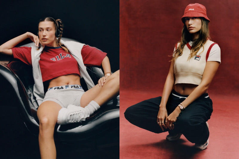 Hailey Baldwin Bieber featured in  the Fila advertisement for Fall 2022