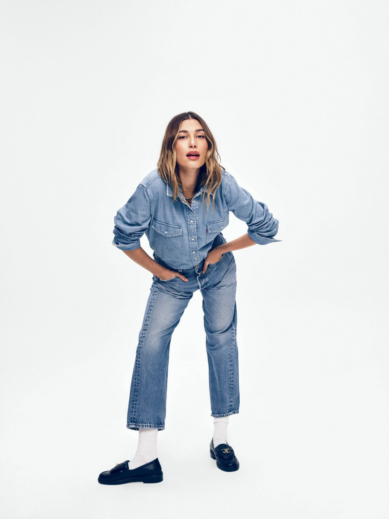 Hailey Baldwin Bieber featured in  the Levi’s 501 advertisement for Summer 2021