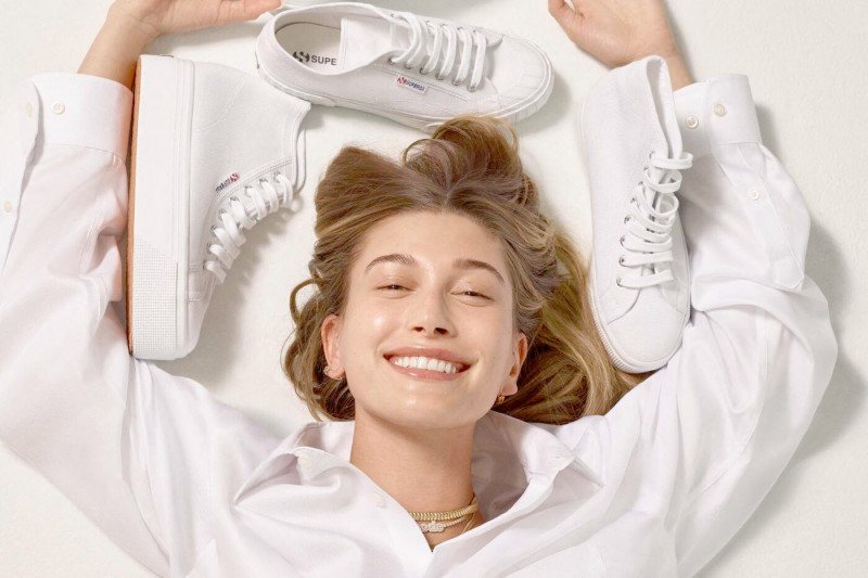 Hailey Baldwin Bieber featured in  the Superga advertisement for Spring/Summer 2021