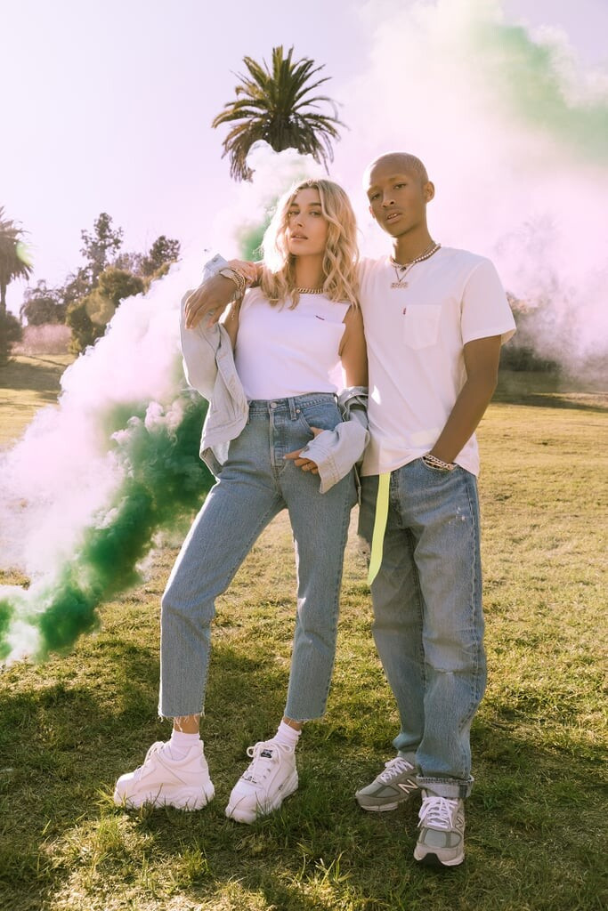 Hailey Baldwin Bieber featured in  the Levi’s advertisement for Spring/Summer 2020