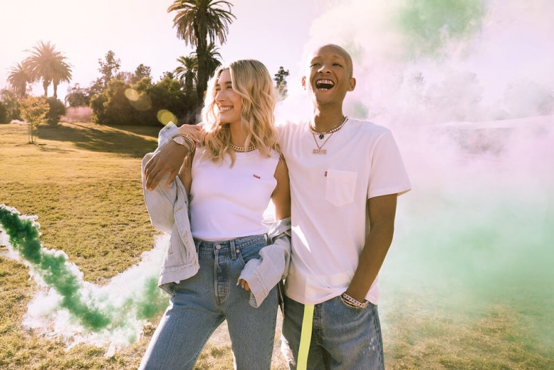 Hailey Baldwin Bieber featured in  the Levi’s advertisement for Spring/Summer 2020