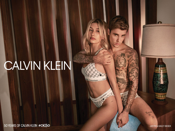 Hailey Baldwin Bieber featured in  the Calvin Klein CK50 advertisement for Spring/Summer 2020