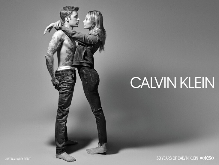 Hailey Baldwin Bieber featured in  the Calvin Klein CK50 advertisement for Spring/Summer 2020