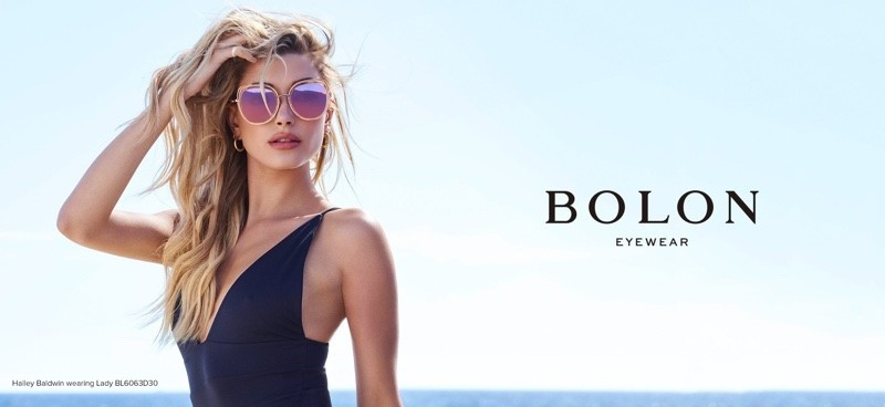 Hailey Baldwin Bieber featured in  the BOLON Eyewear advertisement for Autumn/Winter 2018